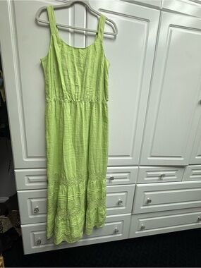 J. Jill Lime Green Sleeveless Maxi Dress Size M